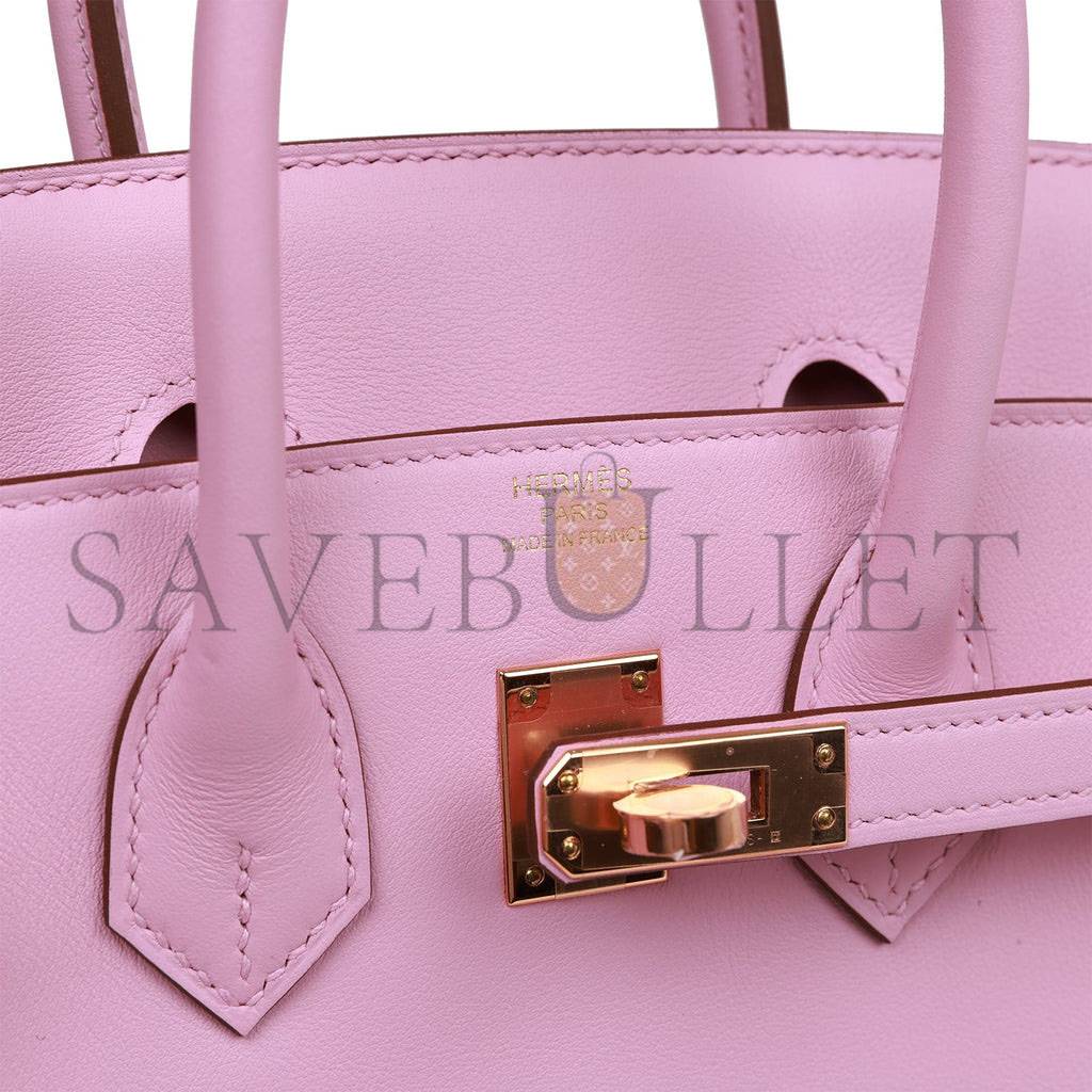 HERMES BIRKIN 25 MAUVE SYLVESTRE SWIFT ROSE GOLD HARDWARE HANDMADE (25cm)