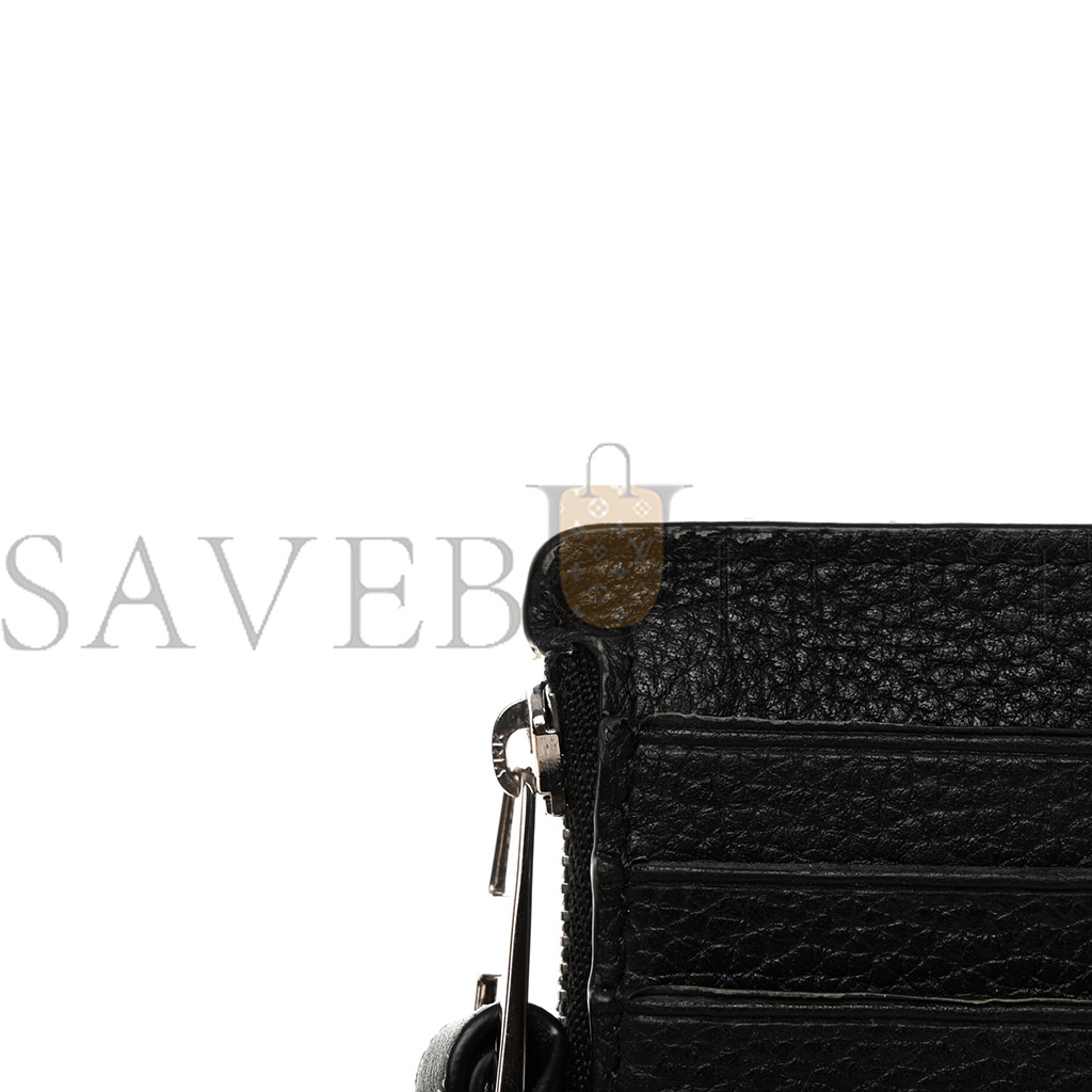 LOEWE SOFT GRAINED CALFSKIN COIN CARD HOLDER BLACK (12*7cm)